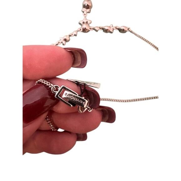 Givenchy Silver-Tone Multi Crystal Pendant Adjustable Y-Neck Necklace Women - Picture 8 of 11